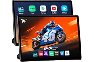 AINAVIGO 14inch Android Portable Car TV Headrest Monitor Tablet for Cars Back seat Support Phone Wireless mirroring Touchscreen with WiFi/Bluetooth/HDMI/USB/Video Player 4+64G 2pc