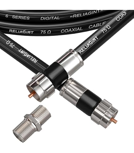 Amazon.com: 25ft Black Quad Shield Indoor/Outdoor RG-6 Coax Cable