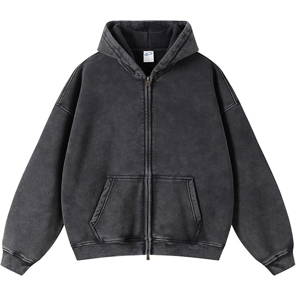 トップス Damaged zip-up hoodie Amazon.com: Womens and Mens Zip Up Hoodies Vintage Acid Wash