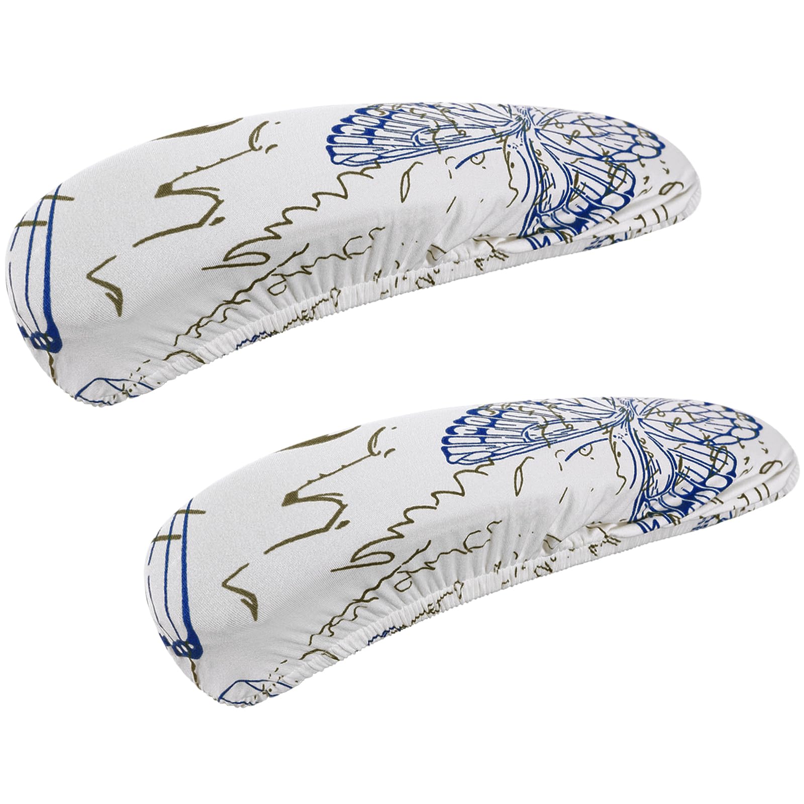 Photo 1 of Smiry Stretch Printed Office Chair Armrest Covers, 2 Pcs Soft Fit Removable Washable Computer Desk Chair Arm Covers Protector, White