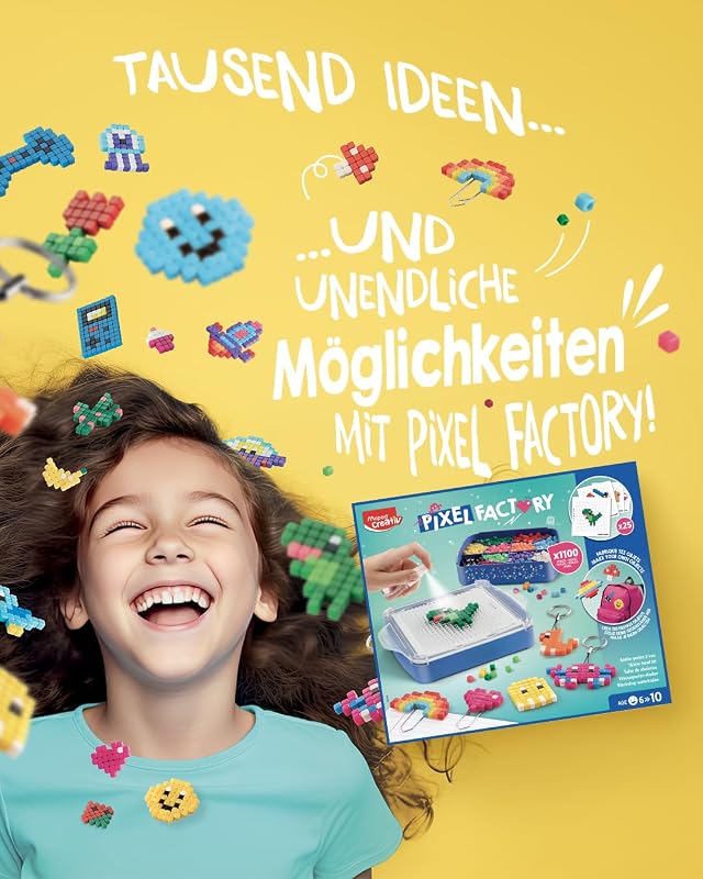 MAPED Pixel Factory, Set de Manualidades para Niñas, Crea Pulseras, Llaveros y Diseños Únicos con 800 Piezas de Colores, Kit Creativo para Jugar y Diseñar, Regalo Ideal para Niñas — foto 6 de 6