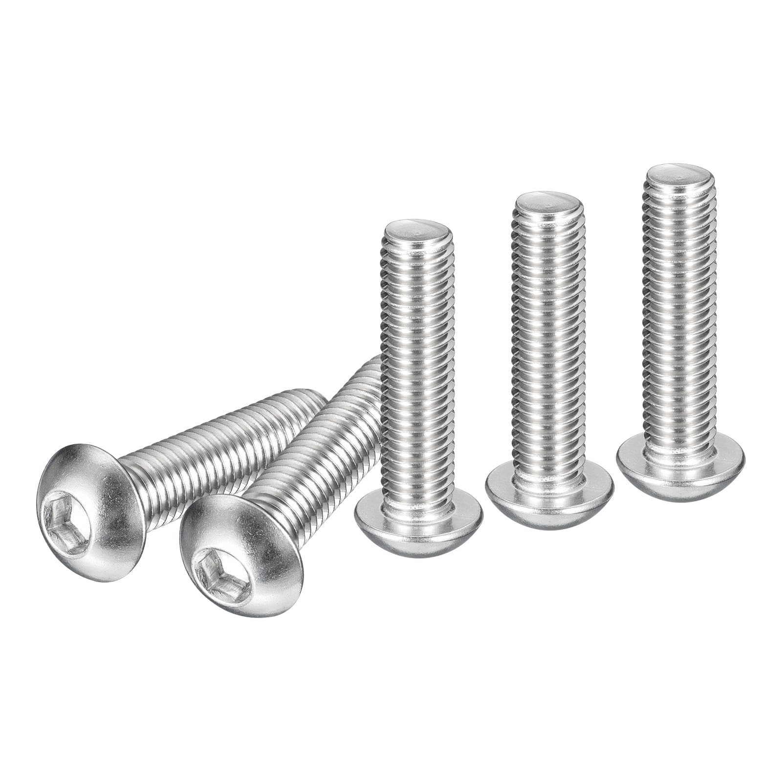 DTGN M10-1.5x40mm Button Head Socket Cap Screws - 5Pack - Good for Machine - 304 Stainless Steel 18/8 - Hex Drive Full Thread Fasteners