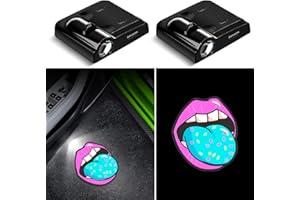 VAITARKLI Car Door Lights Projector, 2PCS Hippie Blue Tongue Car Door Projector Lights Universal Welcome Courtesy Ghost Shadow Lamp Fit for All Car Models Hippie Car Accessories