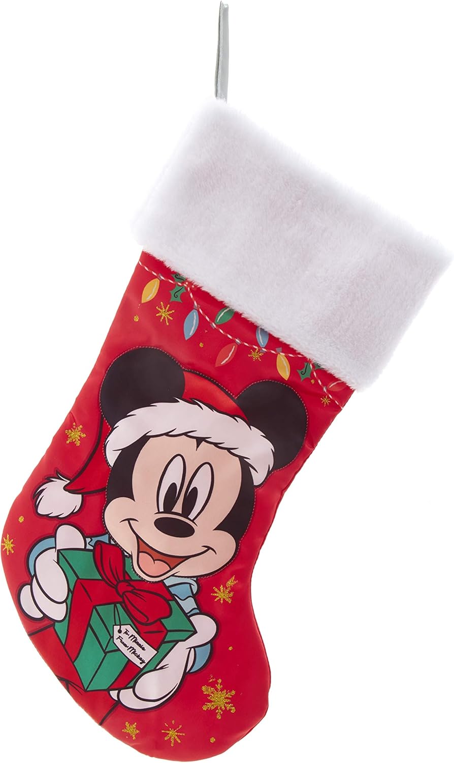 Stockings & Holders - Kurt S. Adler Disney Mickey Mouse with Presents Christmas Stocking 19 Inch DN7205