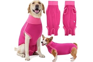 Dotoner Dog Surgery Recovery Suit for Male Female Neuter Anti-Lick Abdominal Wounds Bite Protective Outfit Alternative Cone B