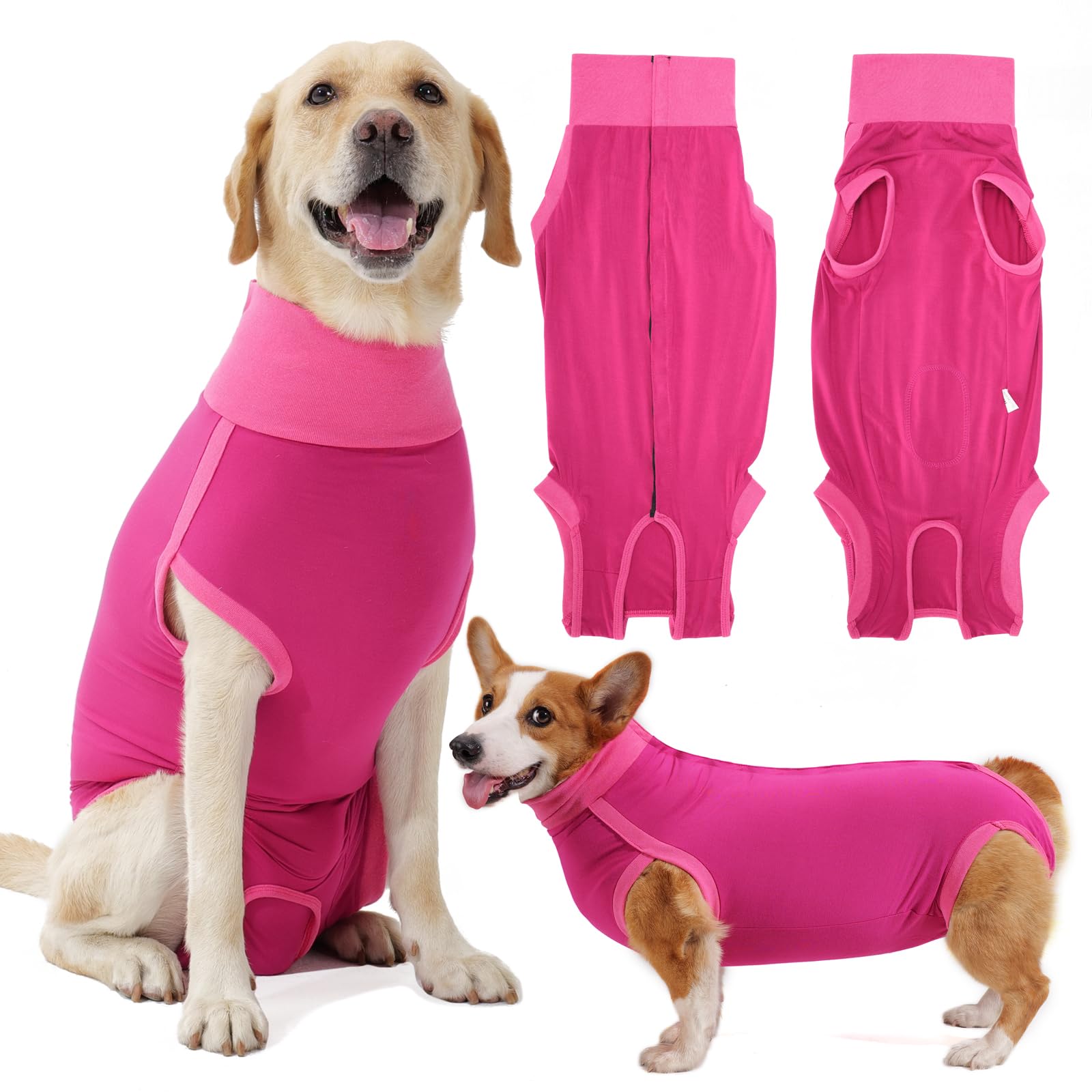 Photo 1 of Dotoner Dog Surgery Recovery Suit Dog Suit for Male Female Neuter Anti-Lick Abdominal Wounds Bite Protective Outfit Alternative E-Collar & Cone Breathable Spay Suit for Medium Large Dogs