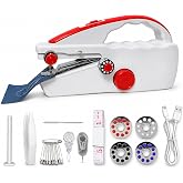 Portable Handheld Sewing Machine, Mini Sewing Machine for Beginners | Portable handheld sewing machine with LED light and 2 speeds for quick clothing repairs, fabrics, curtains, and DIY projects
