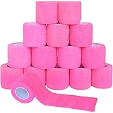 FEILIBAY 15 Pack Cohesive Wrap 2 Inch x 5 Yards Self Adherent Vet Tape for Pets, Elastic Self Adhesive Bandage Wrap for Sports, Finger, Wrist, Ankle (Pink)