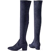 N.N.G Women Over the Knee Boots Thigh High Suede Block Winter Low Above Flat Long OTK Comfort Pointed toe