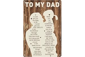 DONSE Gifts for Dad from Daughter Wife,12x8Inch Metal Tin Sign Novelty Vintage Plaque Decorative Gifts for Dad Husband,Meaningful Christmas Anniversary Birthday Father's Day Presents for Daddy Stepfather