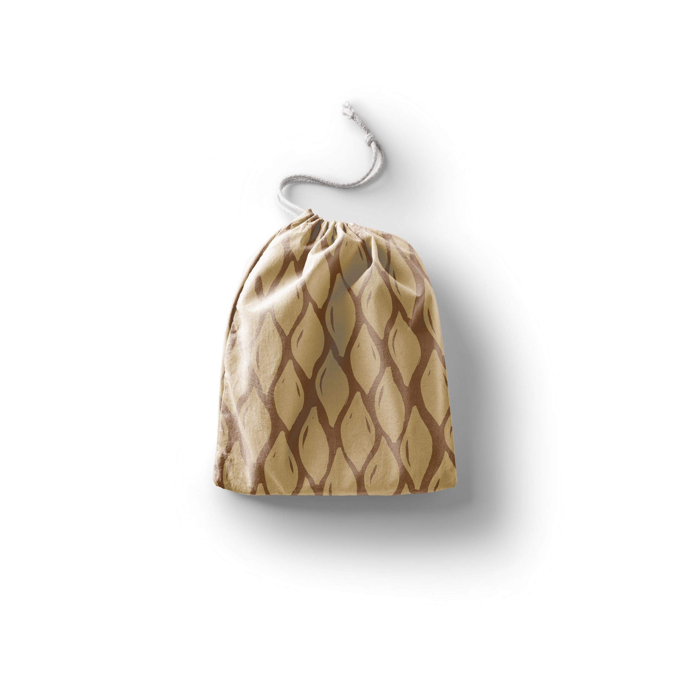 Bonamaison Printed Cotton Produce Bag with Drawstring, Reusable Grocery Bag, Biodegradable Eco-Friendly Bags, Travel Pouch, Sachet Bags, Shopping Bag, Eco Friendly, Foldable, Size: 30x40 Cm