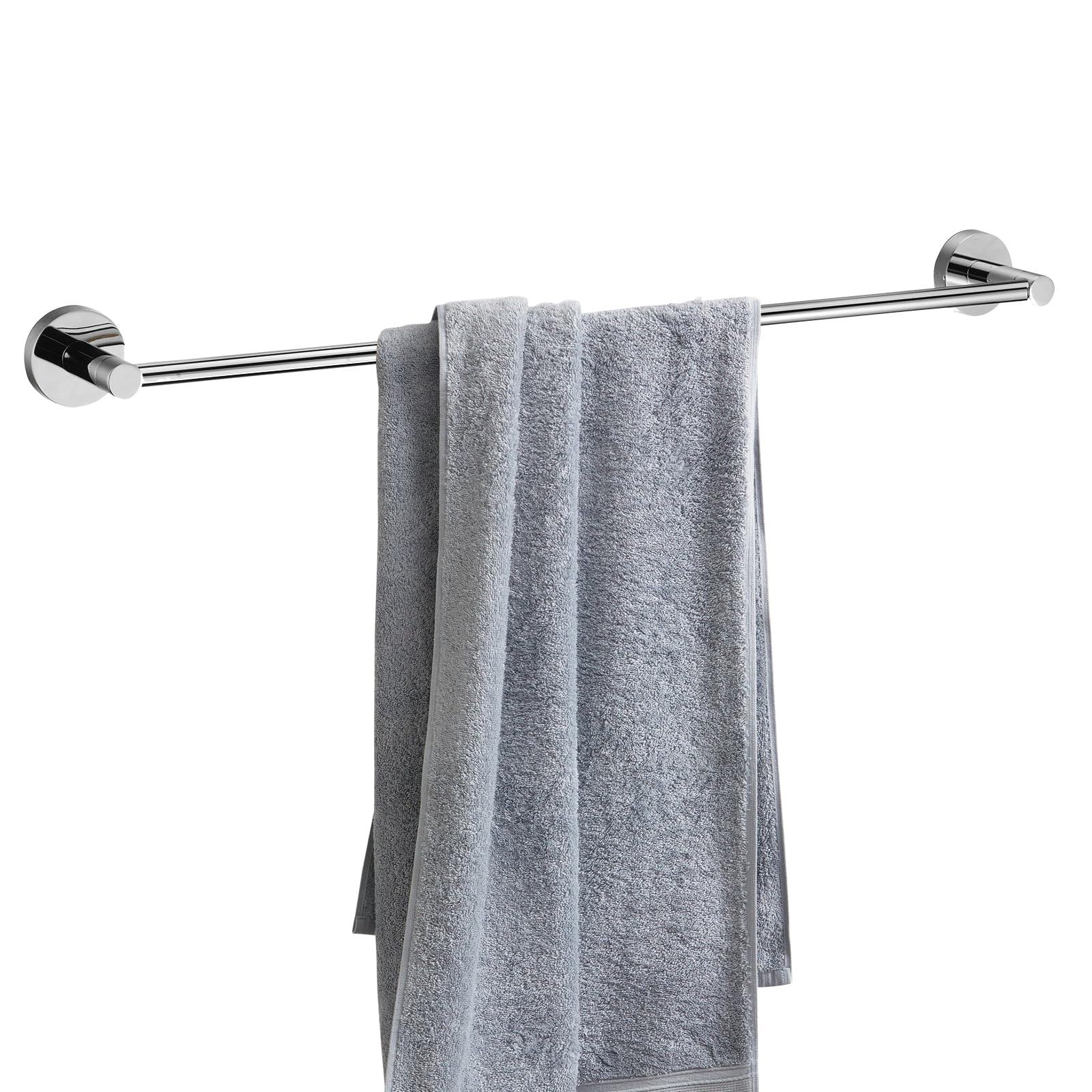 iBathUK Modern Wall Mounted Round Towel Rail Bar Stainless Steel with Anti-corrosion Zinc and Aluminium, Modern Bathroom Accessories, Round Bath Towel Rail — image 1
