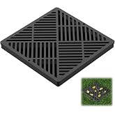 12 Inch Square Catch Basin Drain Grate, Heavy Duty Plastic Drain Cover, Storm Drain Grate for Yard, Driveway, Patio, Walkway, Downspout and Landscape Drainage