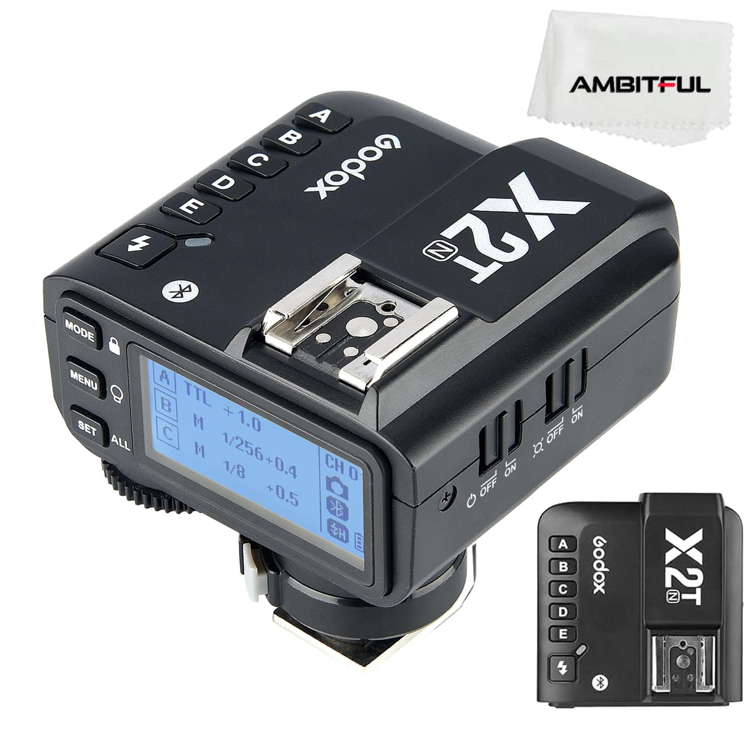 Godox X2T-N TTL 2.4G Wireless Flash Trigger for Nikon, Bluetooth Connection, 1/8000s HSS, TCM Function, 5 Separate Group Buttons, 3 Function Button for Quick Setting For Nikon Camera