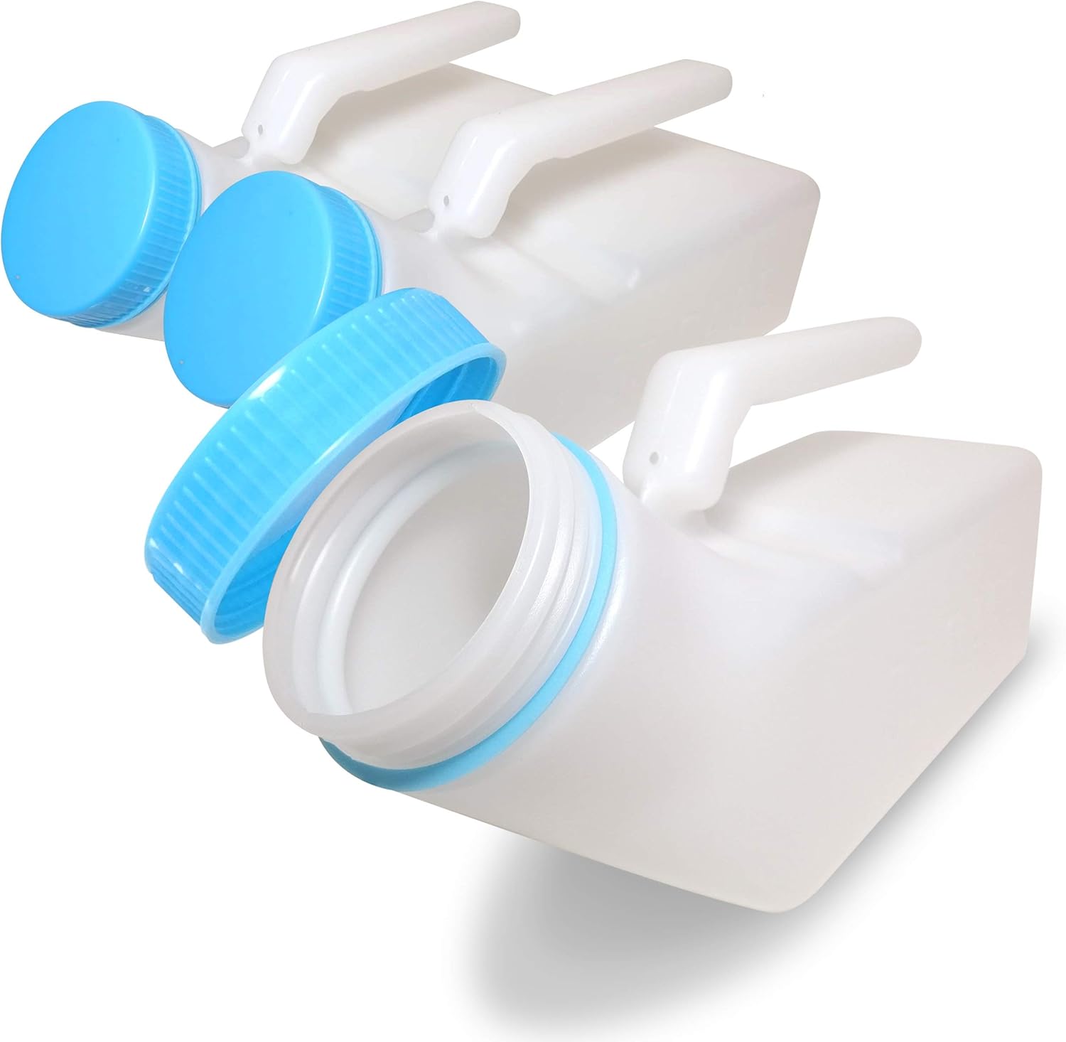 Glow in The Dark - Urinals for Men 1000ml (3 Pack) with Spill Proof Screw Cap Lid, Plastic Pee Bottles for Men, Male Urinals, Pee Container Men, Portable Urinal Bottle for Car, Elderly & Incontinence: Health & Personal Care