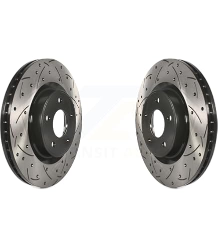 AutoShack Drilled & Slotted Brake Rotors Front Kit For Ford F-250/F-350/F-450 Super Duty 2005-2013, PR64126LR