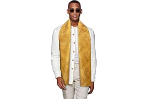 YOHOWA Mens/Womens Lightweight Silk Scarf Fashion Print Paisley Scarves Neckerchief Shawl Autumn Winter 63"x20"