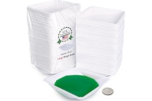 125 Pack Large Plastic Weigh Boats - 330ml Square Disposable Trays for Scales, Powder, Epoxy, Crafts, and Food Samples - Anti