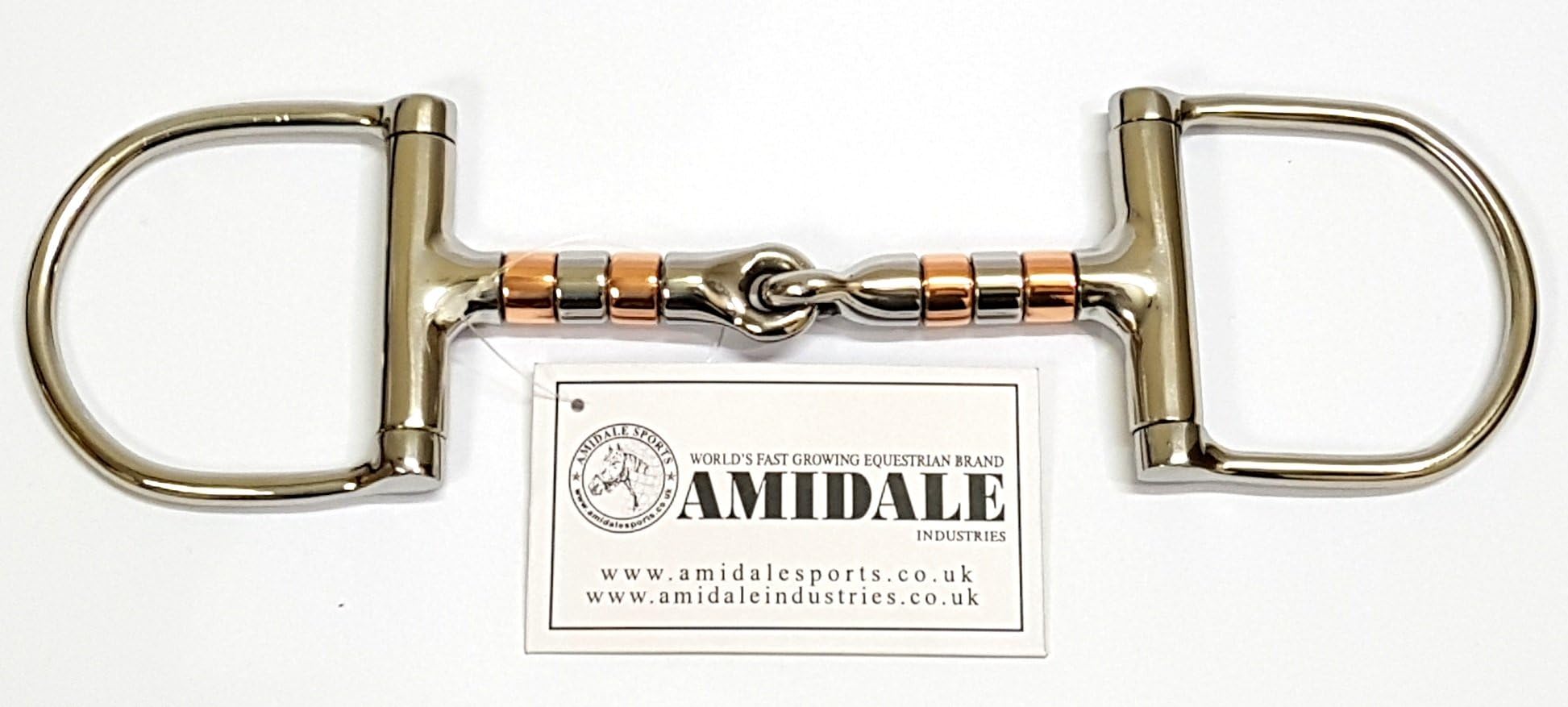 Amidale D Ring Snaffle Bit Horse Riding Copper Rollers