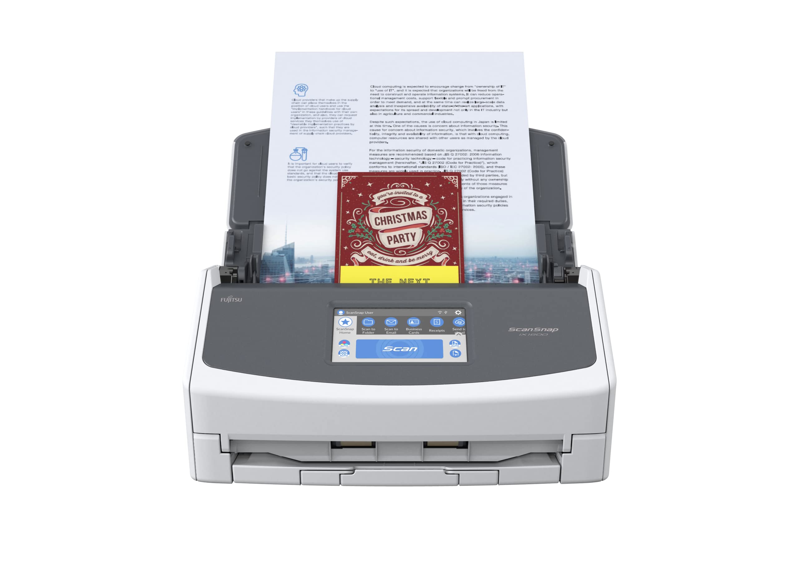 Fujitsu ScanSnap iX1600 Deluxe Versatile Cloud Enabled Document Scanner with Adobe Acrobat Pro DC for Mac or PC, White