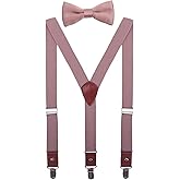 CEAJOO Men's Boys' Suspenders and Bow Tie Set Adjustable Y Back