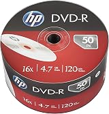 HP DVD-R 16x 4.7GB 50 Pack Blank Discs for Data Video Pictures