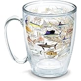 Tervis Made in USA Double Walled Guy Harvey Insulated Tumbler Cup Keeps Drinks Cold & Hot, 16oz Mug - No Lid, Charts