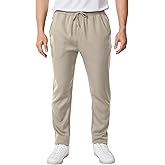 JUNMAO Mens Athletic Sweatpants with Zipper Pockets,Workout Gym Joggers Pants