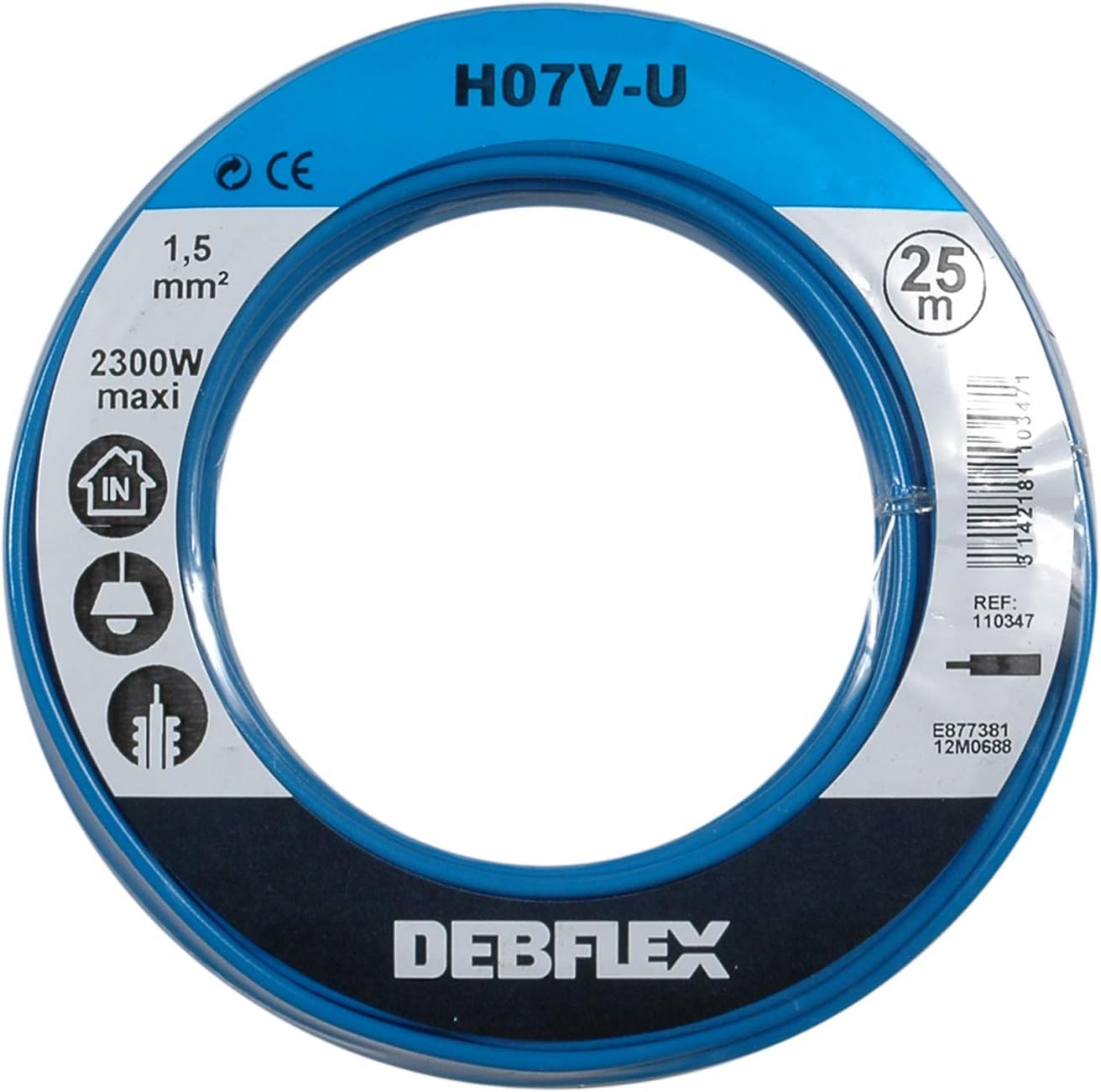 Debflex HO7V-U 1,5 110347 Cable Reel - 25 m - Blue - Image 5