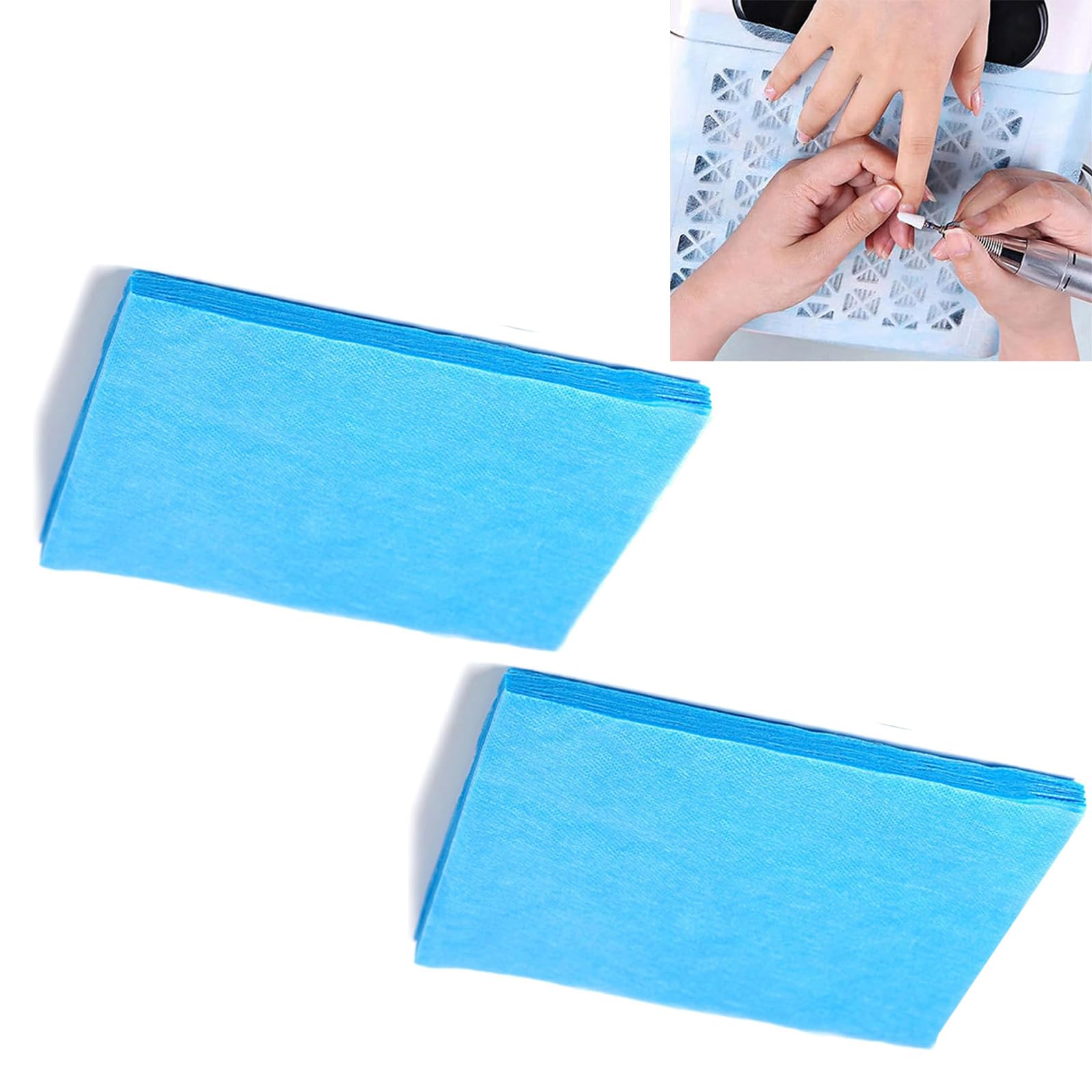 200Pcs Nail Dust Collector Filters - Breathable Non-Woven Paper for Multifunctional Nail Vacuum Accessories - Self-Resizing and Blue