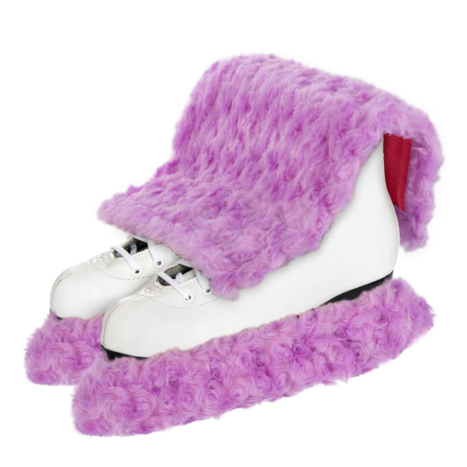 lasuroa Ice Skate Blade Covers And Towel, Ice Skate Guard Fuzzy Ice Skating Guards And Soakers Soft Skate Blade Covers for Kids Adults Ice Skating Accessories Gifts (Purple,L)