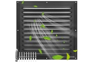 TIHCXNY (Black 1 Pack 12" x 12"Inch) Gable Vents, Aluminum Walls, Lofts, Garages etc with Screened Metal Shed Vents, Outdoor House Loft Ceiling Reinforced Square Vents Shutters Exterior Grille (Matt)