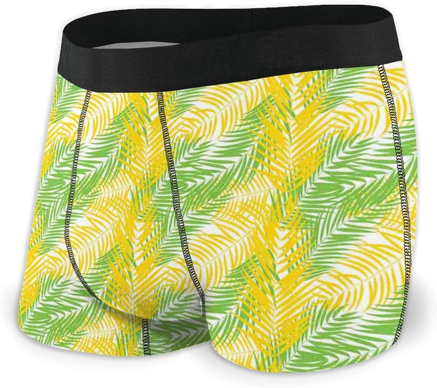 Mens Funny Boxers Shorts Underwear,Fan Palm Leaves Banana Tree Exotic