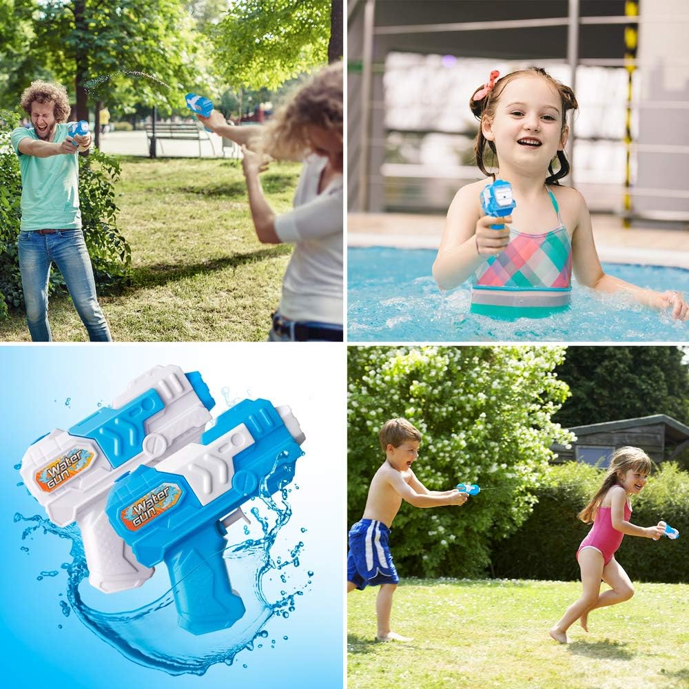 D-FantiX Water Gun 6 Pack, Water Blaster Soaker Small Squirt Guns Bulk for Water Fighting Summer Pool Beach Party Favors Toy for Kids Boy Girl: Toys & Games