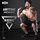 INNSTAR Portable Home Gym Set with Bar, Bench, Squat Bands — 200lbs (Camo Brown) view 2