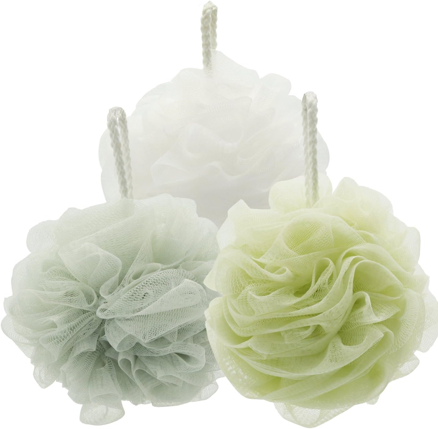 3 PCS Bath Shower Sponge – velaali Body Cleaning Sponges Pouf Loofahs Mesh Brush Shower Ball Body Exfoliate Pouf Back Cleaner