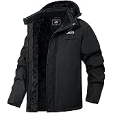 MAOYSSEN Men's Waterproof Ski Jacket Warm Winter Hooded Snowboarding Windbreaker Mountain Snow Coat