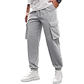 Herberton Men Cargo Pockets Joggers Athletic Sport Elastic Waist Sweatpant(S-2XL)