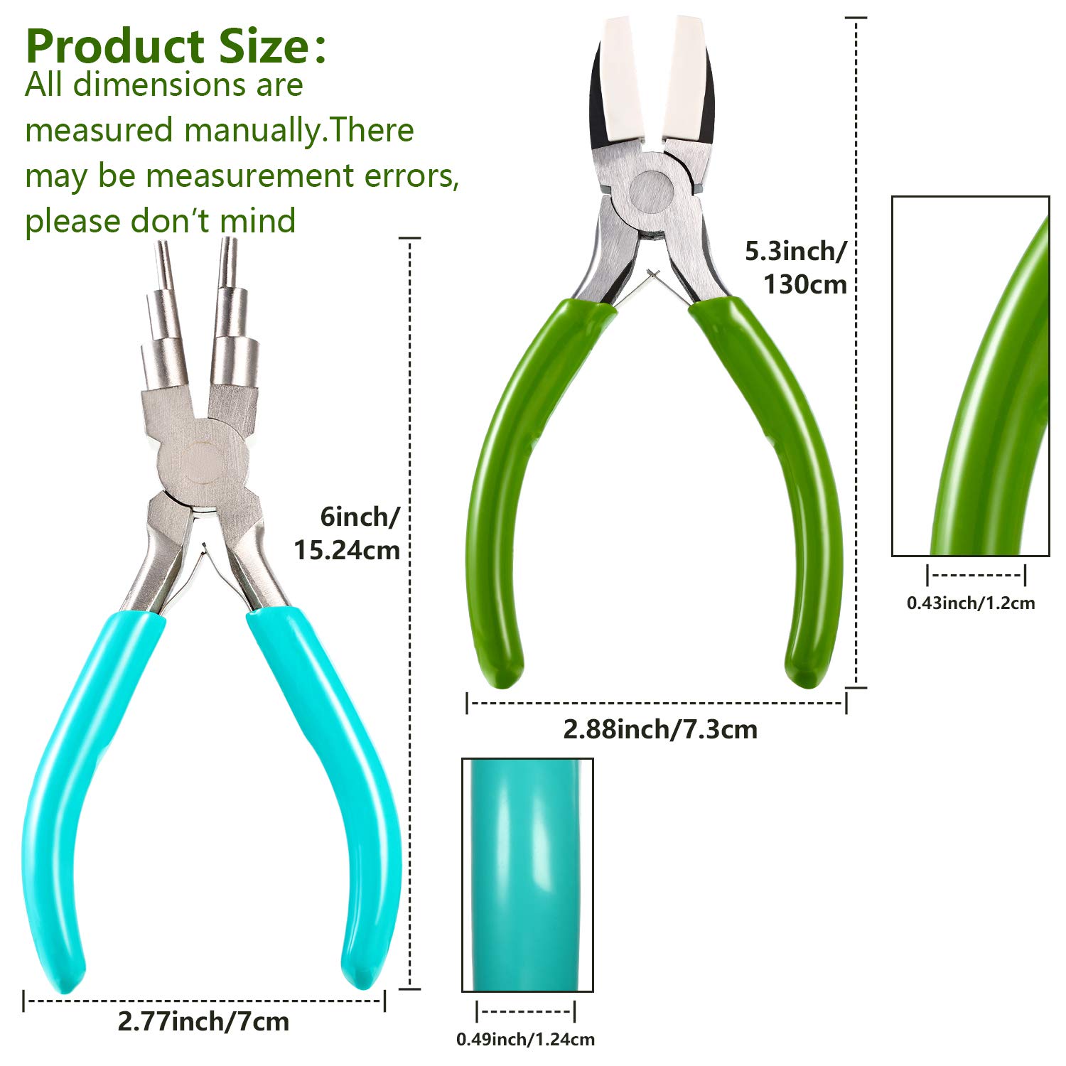 2 Pieces Jewelry Making Tool Bail Making Pliers 6 in 1 Jewelry Pliers Wire Bending Pliers for Beading Looping Shaping Wire DIY Crafts