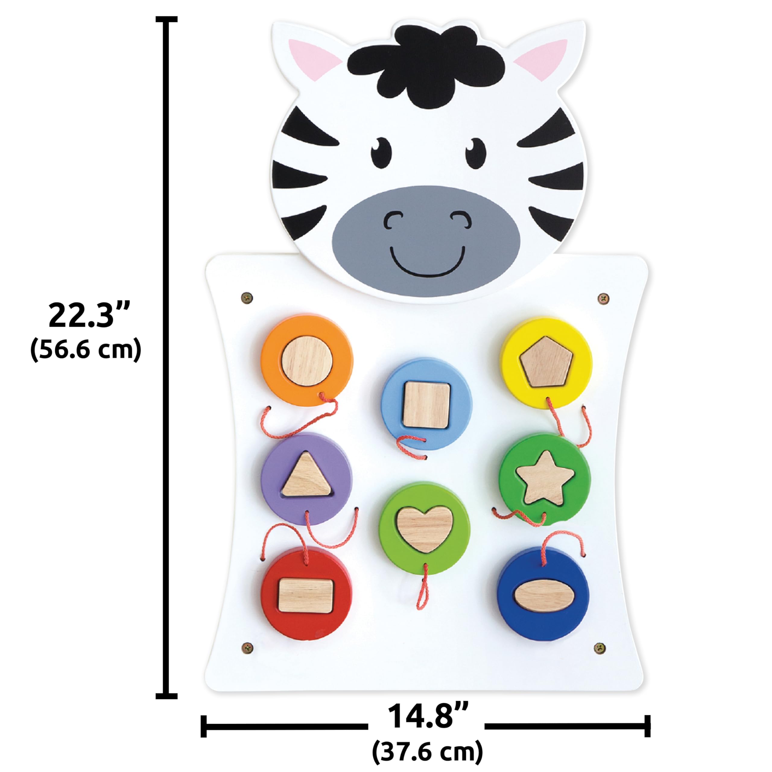 SPARK & WOW Zebra Activity Wall Panel | Ages 18m+ | Montessori Sensory Wall Toy | Nesting Shape Activity | Busy Board | Toddler Room Decor