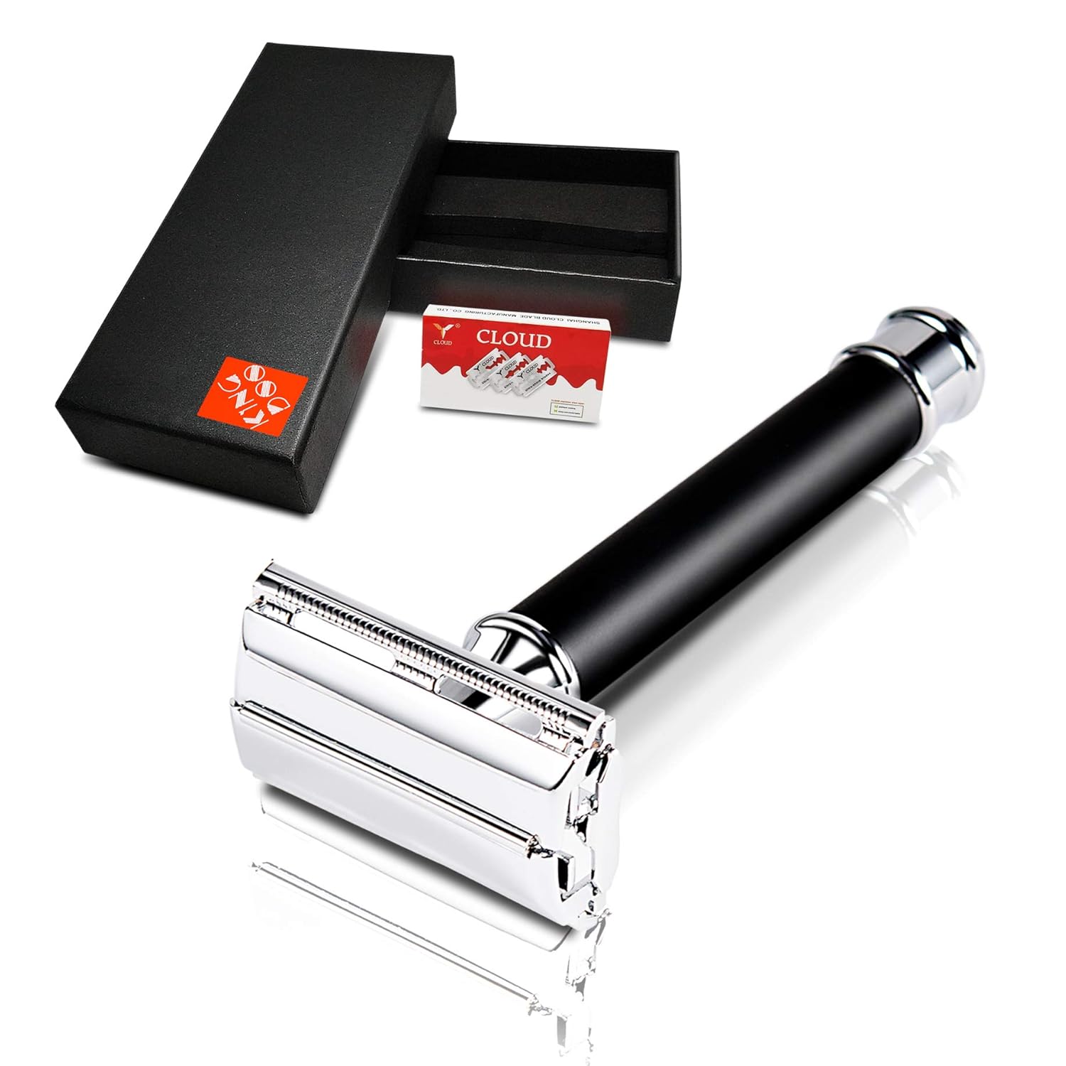 KingDoo Double Edge Safety Razor, Classic Long Handle