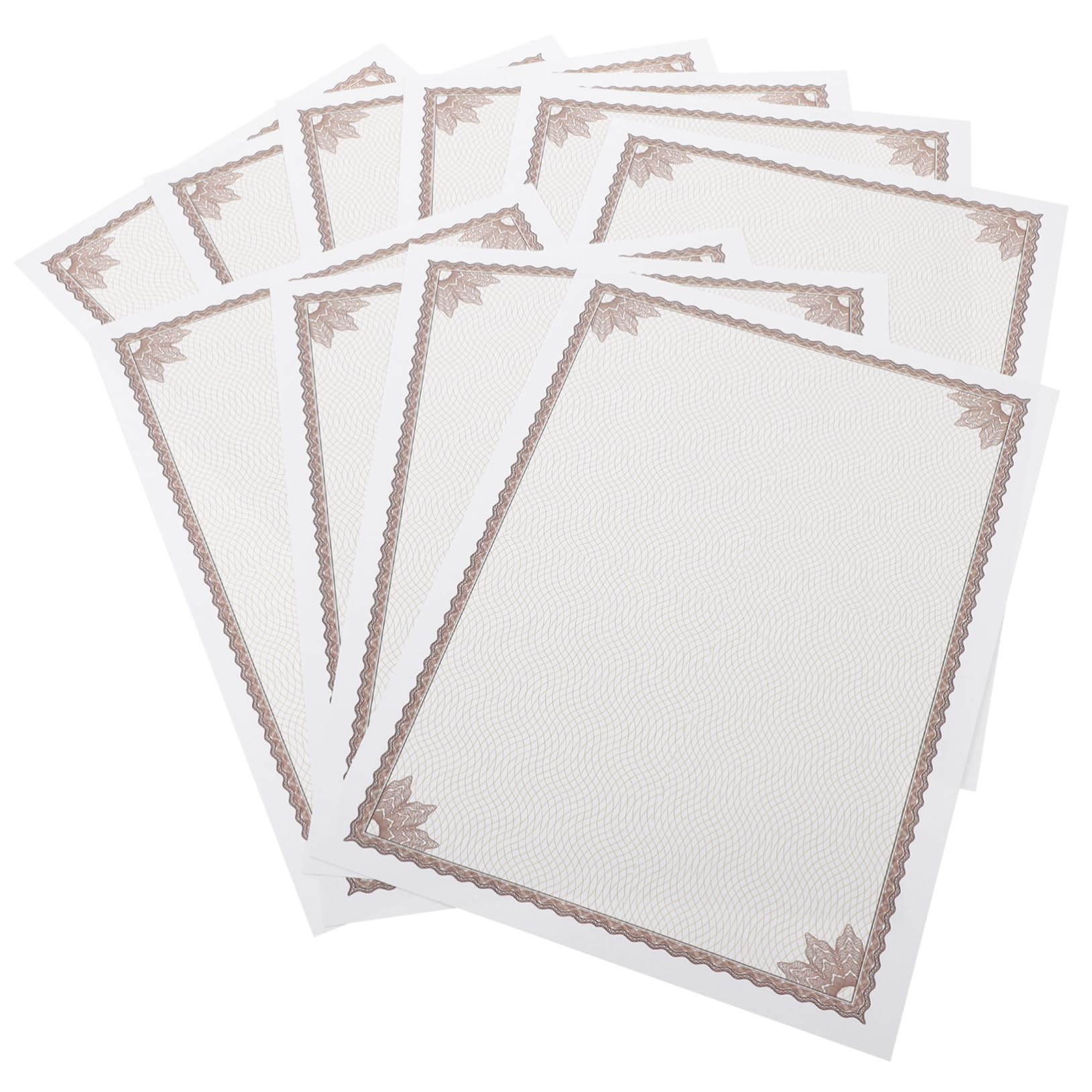 Ciieeo 30 pcs Award Certificate Printer Paper Blank Award Paper Supplies Gold Leaf White high School Diploma Printable Certificate a4
