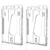 Teskyer Hard Plastic Badge Holder, Clear ID Badge