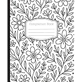 Folk Floral: Ruled Composition Notebook
