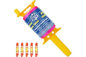 LURKA Mason Line String,#18 540 Feet Braided Construction Nylon Line with 5 Built-in Levels and Spool Fluorescent Pink String Line for Precision Work, DIY, and Gardening Projects（Pink Line）