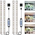 Kullsinss 16" Plant Grow Light Strips, 120 LEDs Grow Lights for Indoor Plants Full Spectrum with Upgrade Timer 6/12/16 Hrs, 5 Dimmable Levels, 2 Pack Sunlike Grow Lamp for Hydroponics Succulent