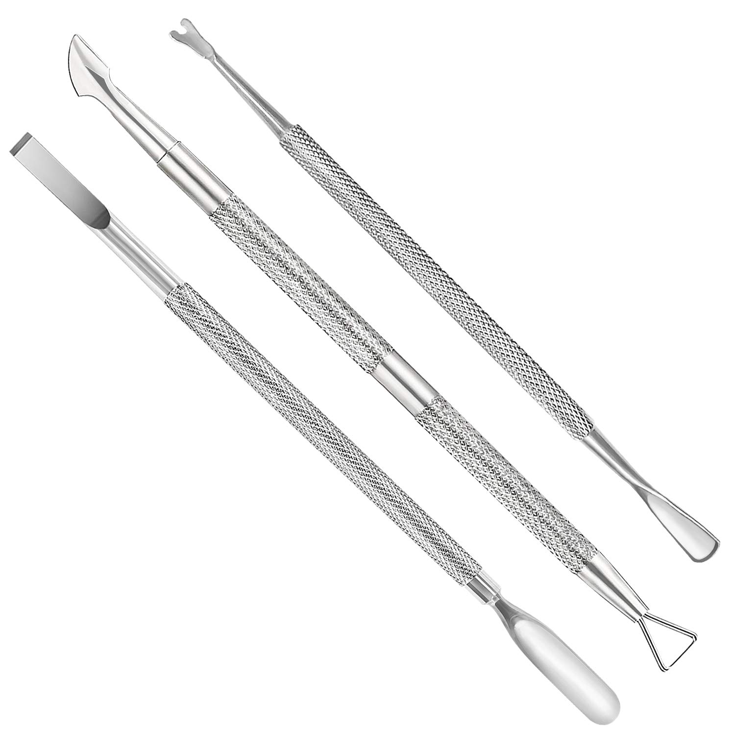 Cuticle Pusher and Cutter - Nail Polish Remover - Stainless Steel Manicure Tool Set -Gel Nail Polish Peeler and Scraper - Nail Care Stick - Pedicure Kit for Fingernail and Toenail: Beauty