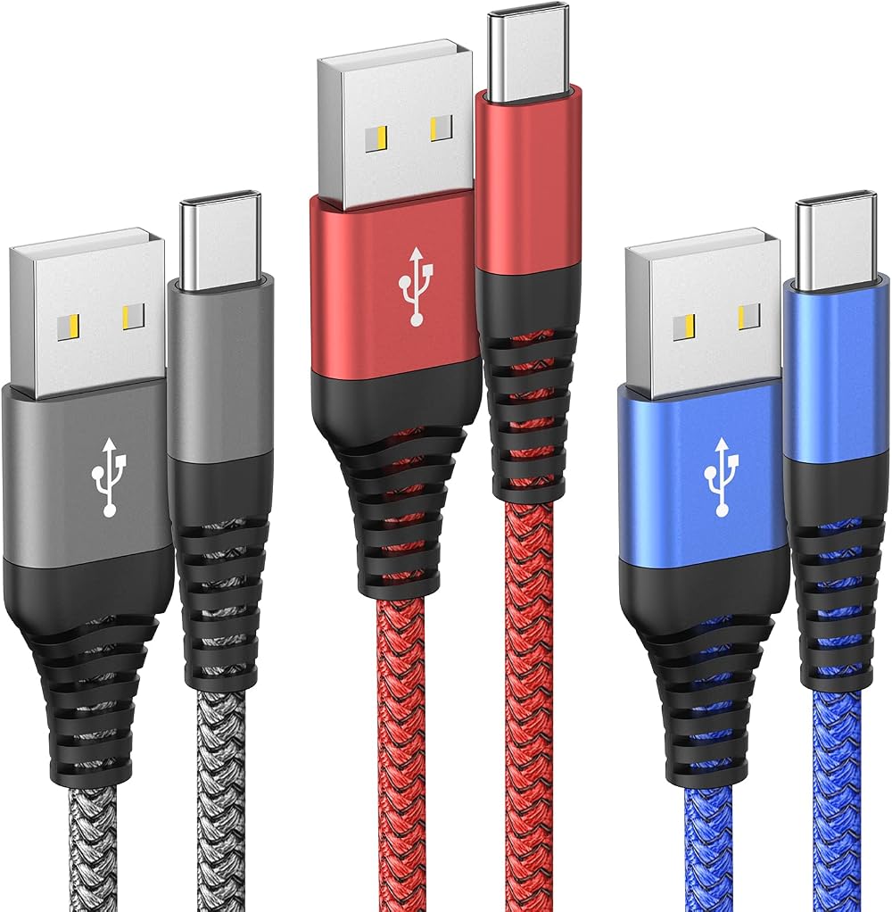Ofuca USB C Charger Cable 3Pack 6FT USB A to C Fast Charging for Samsung Galaxy