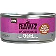 Rawz Natural Premium Pate Canned Cat Wet Food - Made with Real Meat Ingredients No BPA or Gums - 5.5oz Cans 24 Count (Turkey & Green Mussels for Seniors)