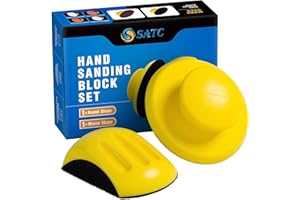 S SATC Sanding Blocks 5 Inch Hook and Loop Sanding Block 2 PCS Round and Mouse Hand Sanding Block for Wood Furniture Restoration Home Arts and Crafts